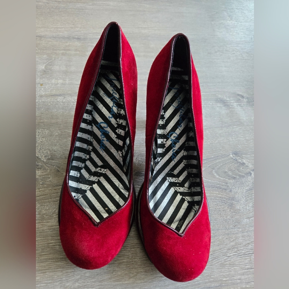 Irregular Choice Red Suede Pumps Sz. 9.5